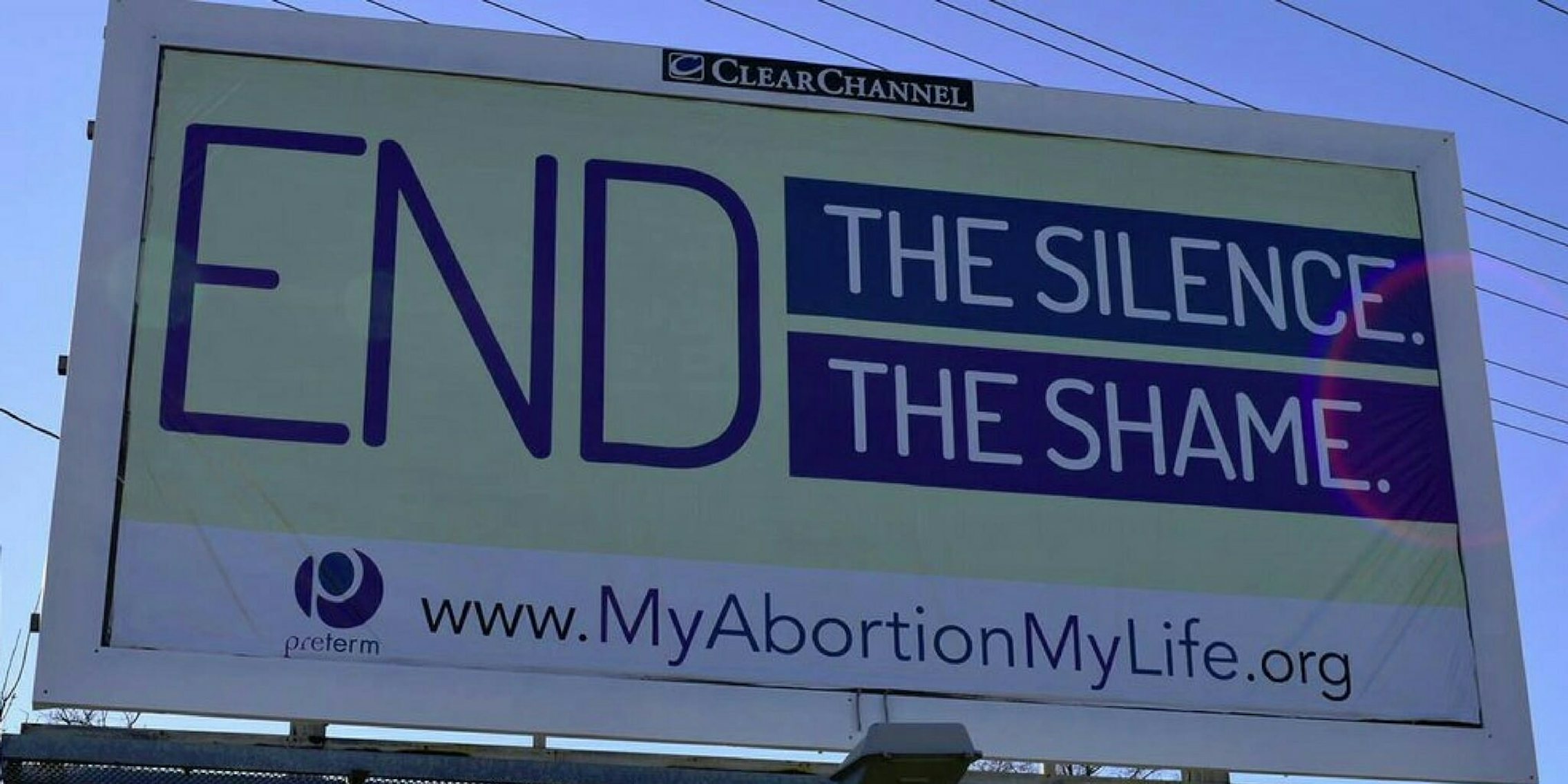 A billboard for Preterm, an Ohio abortion clinic