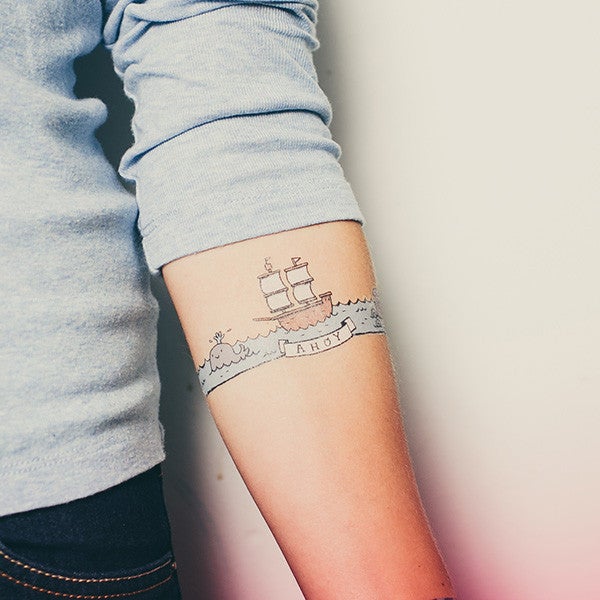 Ahoy tattoo from Tattly