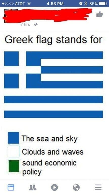 greece flag meme