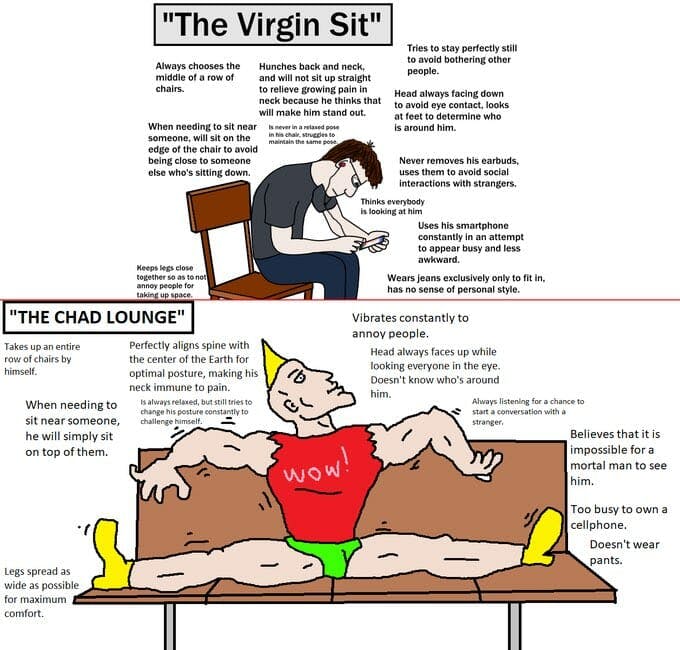 The real Chadiverse Gigachad is Chadchad (both virgin and chad pictures are  not mine btw) : r/virginvschad