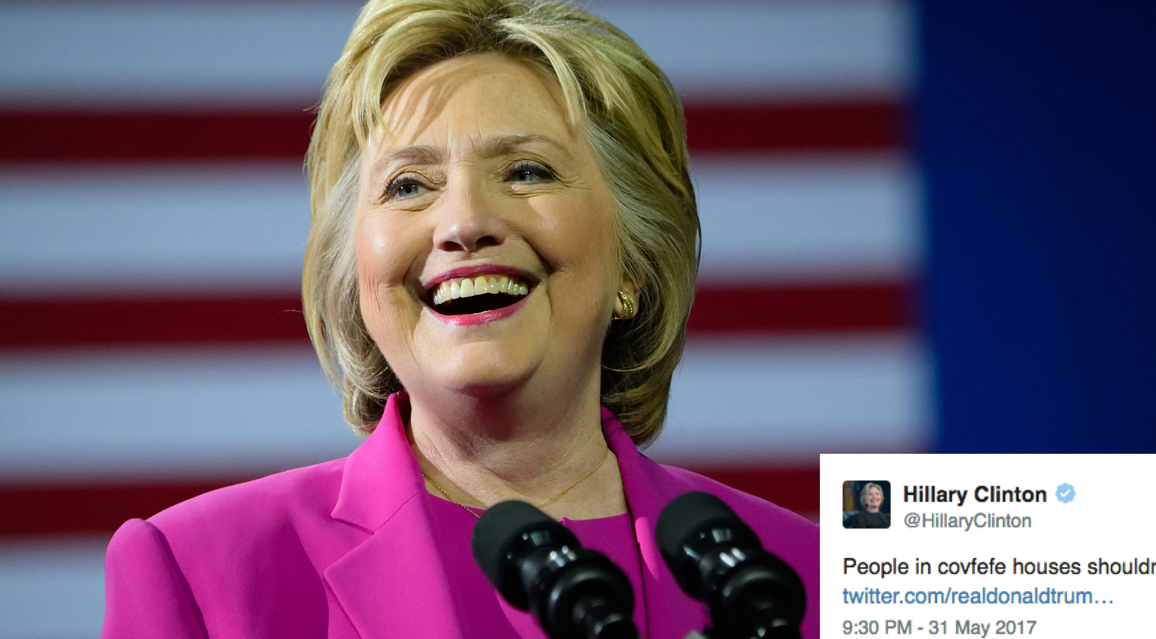 Hillary Clinton Hollers Back At Donald Trumps Covfefe Tweet 