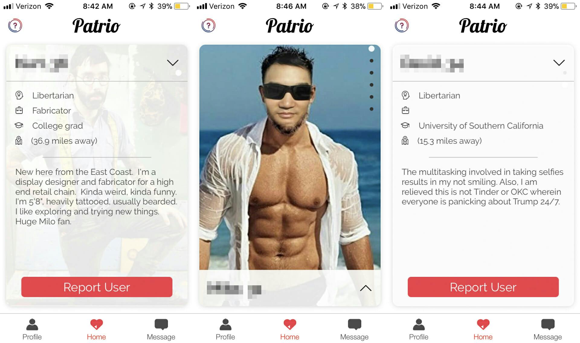 Patrio dating app profiles