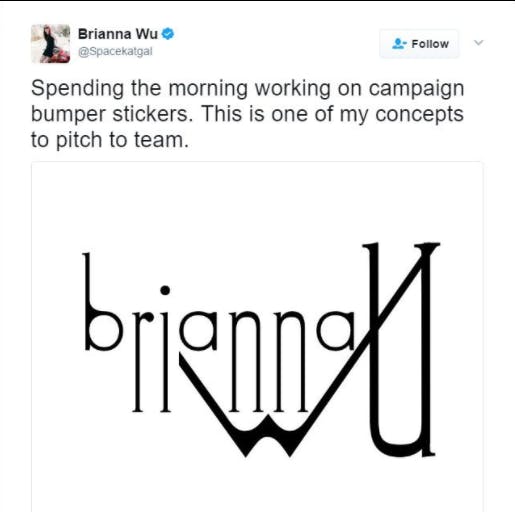 brianna wu logo twitter: screengrab of brianna wu deleted tweet