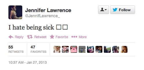 Jennifer Lawrence On Twitter Not Even Close The Daily Dot