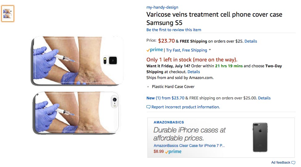 varicose veins cell phone case