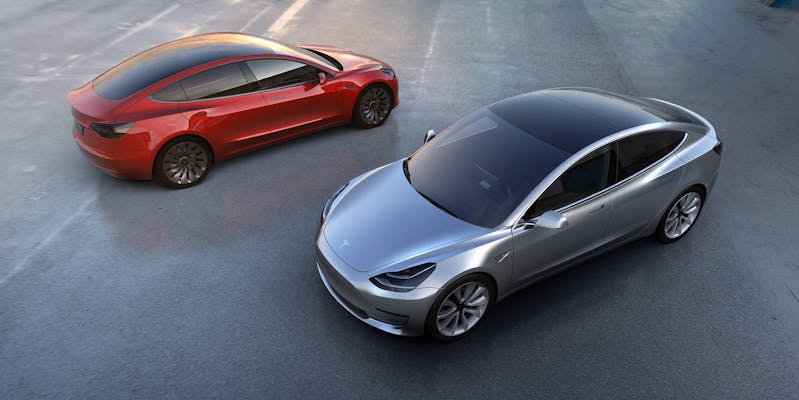 Grafik menunjukkan jumlah pre-order untuk Tesla Model 3.