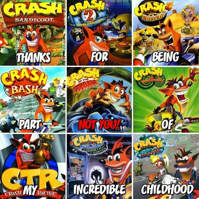 crash bandicoot not you meme