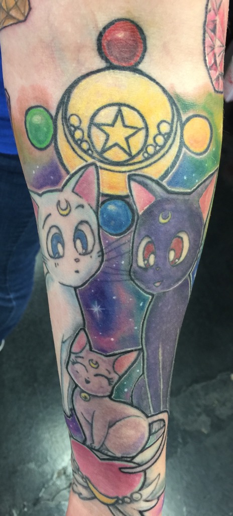 Crybaby Tattoo Co  Luna in her cat and human forms for the lovely  Cassondra More Sailor Moon tattoos please  sailormoon luna  sailormoontattoo crystaltokyotattoos supercutetattoos wdstkont  woodstockontario crybabywoodstock 