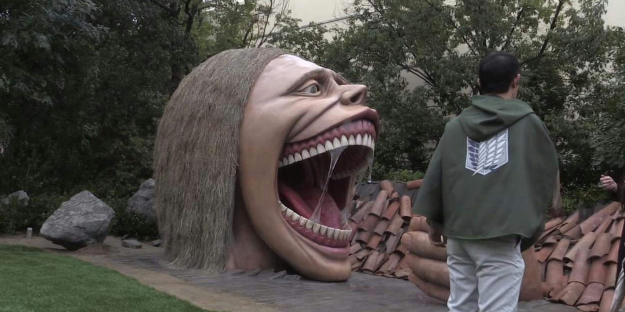 Universal Studios Japan Debuts Attack On Titan Exhibit With Giant Battling Titans The Daily Dot