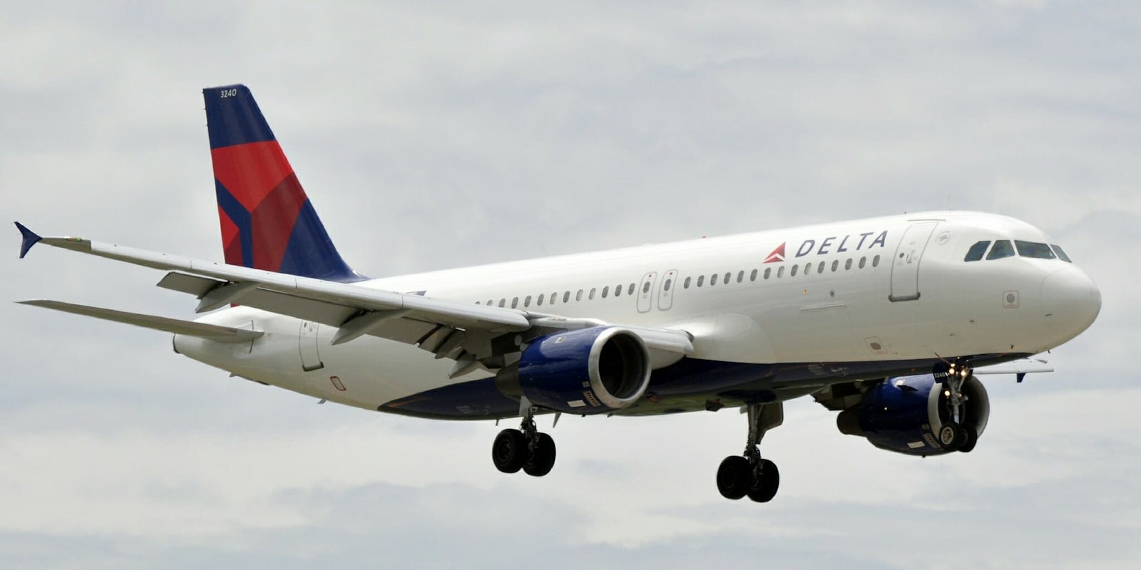 A Delta Airlines airplane midair