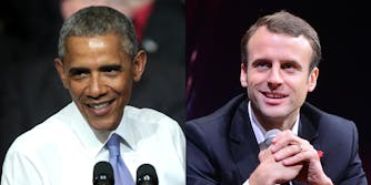 President Obama and Emmanuel Macron
