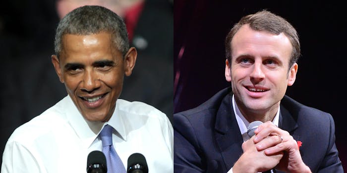 President Obama and Emmanuel Macron
