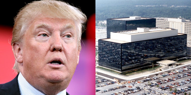Donald Trump and NSA headquarters