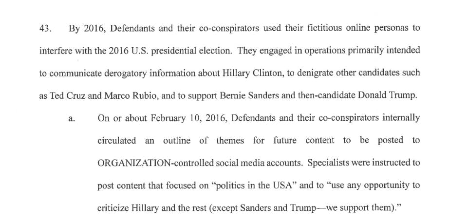 A federal grand jury returned an indictment against Russian nationals and agencies as part of the probe into Russia's interference with the 2016 election.