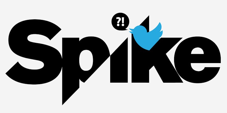 Spike TV logo with Twitter bird nested in the letter K