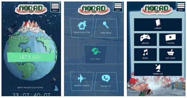 NORAD santa tracker app