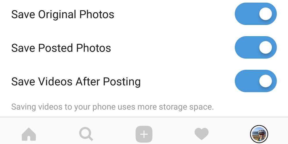 how to save instagram videos : Instagram Save Videos toggle