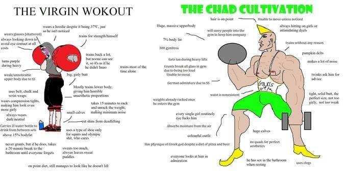 virgin vs chad workout