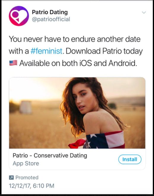 Patrio dating app ad