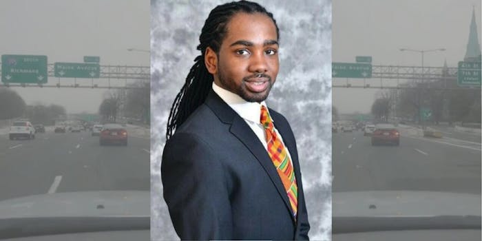 D.C. councilmemember Trayon White alongside video stills where he alleged that Jewish people are controlling the weather.