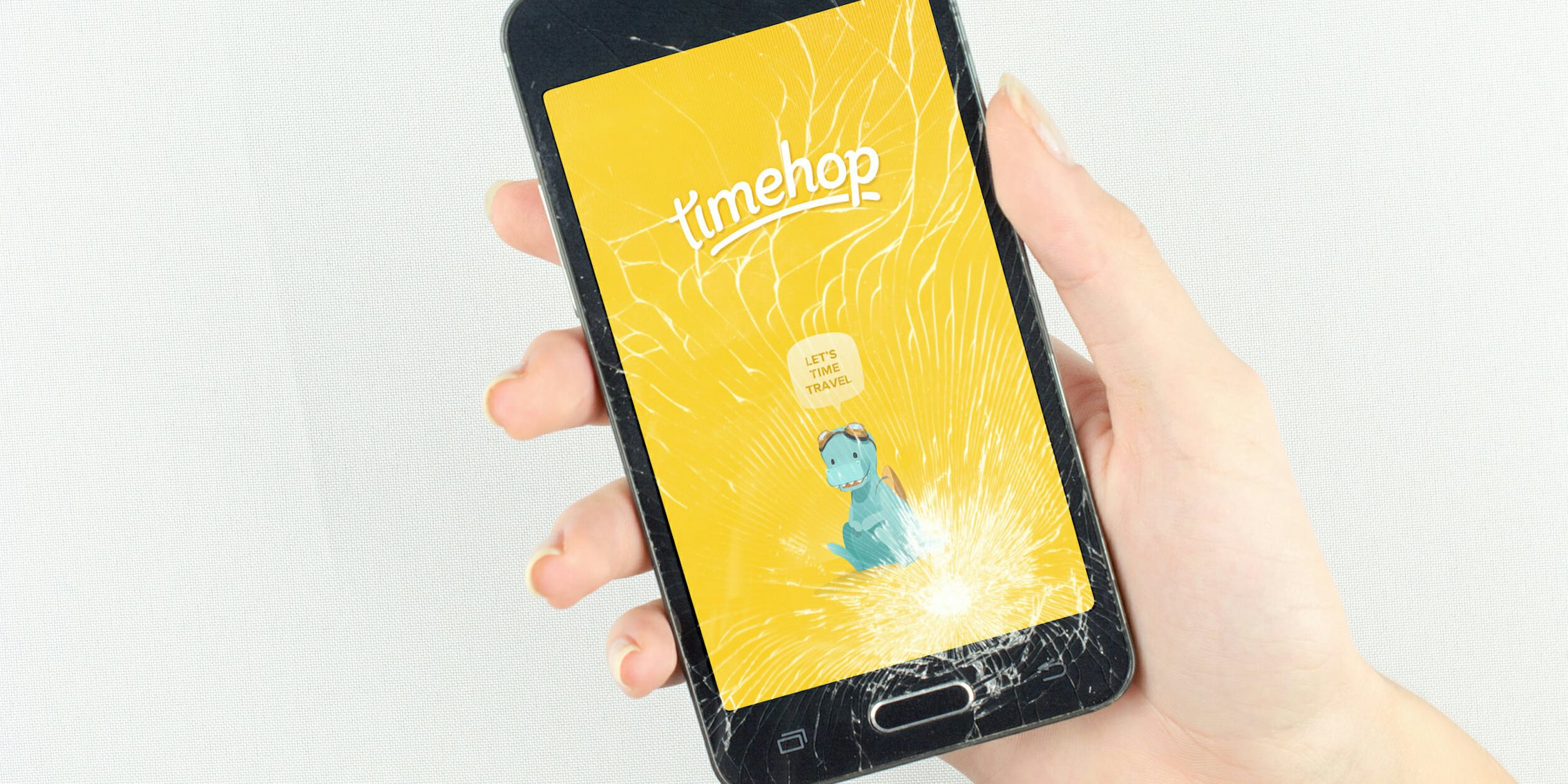 Timehop app on phone with broken screen