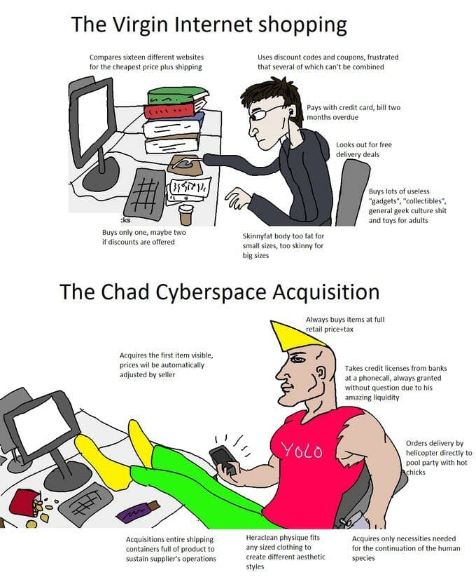 virgin vs chad online shopping