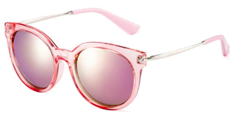 pink transparent cat eye sunglasses
