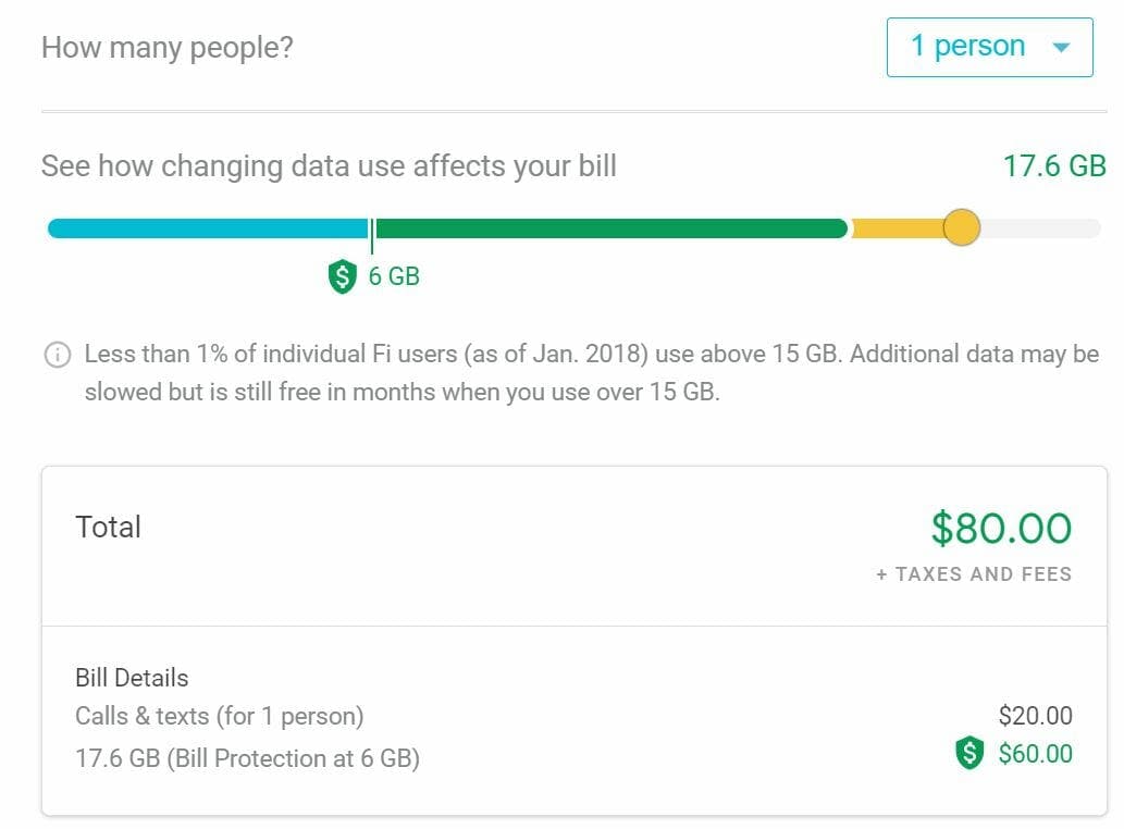 google project fi pricing