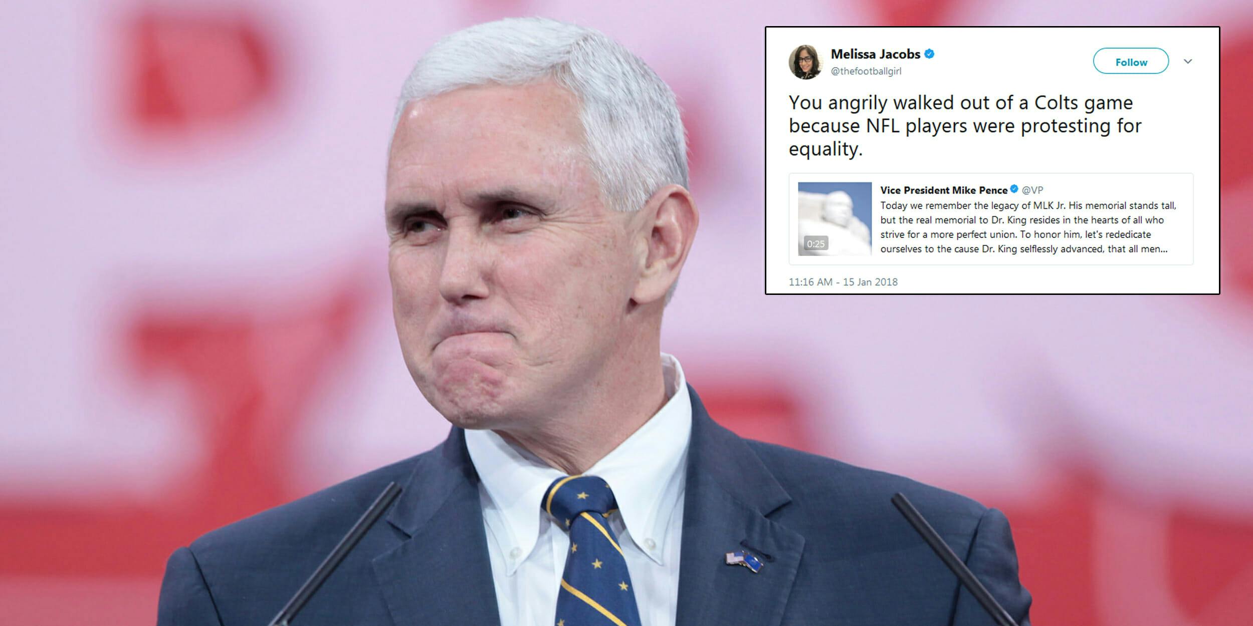 Mike Pence Walks Out of Football Game Because Players Knelt