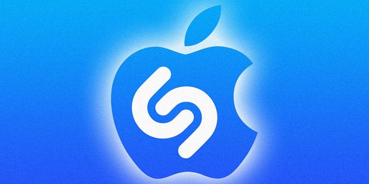 Apple and Shazam logo mashup