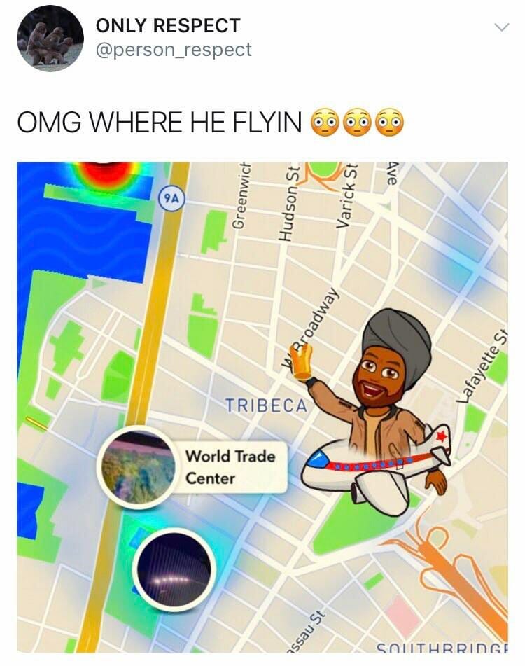 snapmap snapchat 9/11 meme