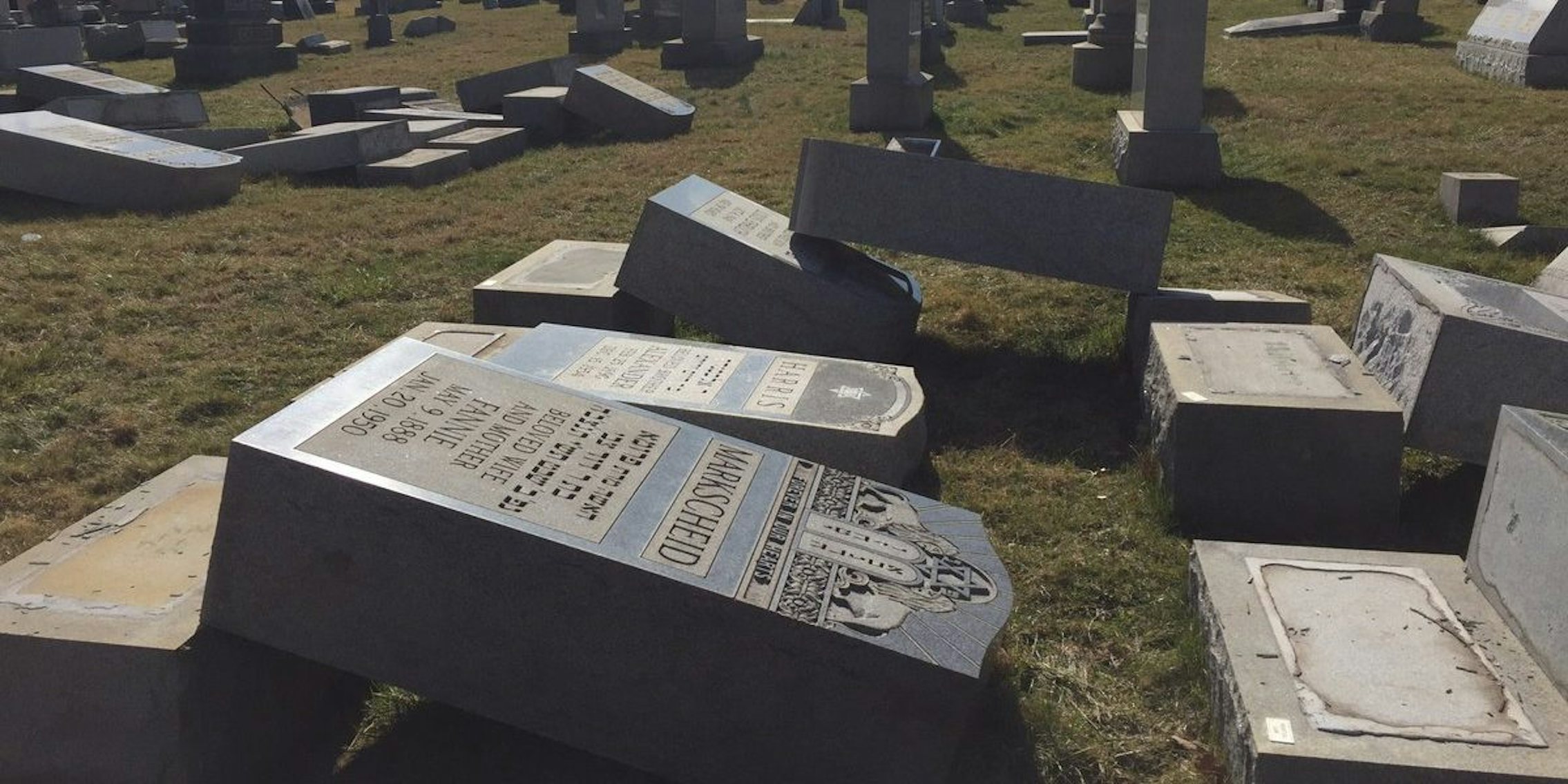 More than 100 grave markers were vandalized in Jewish cemetery in Philadelphia.