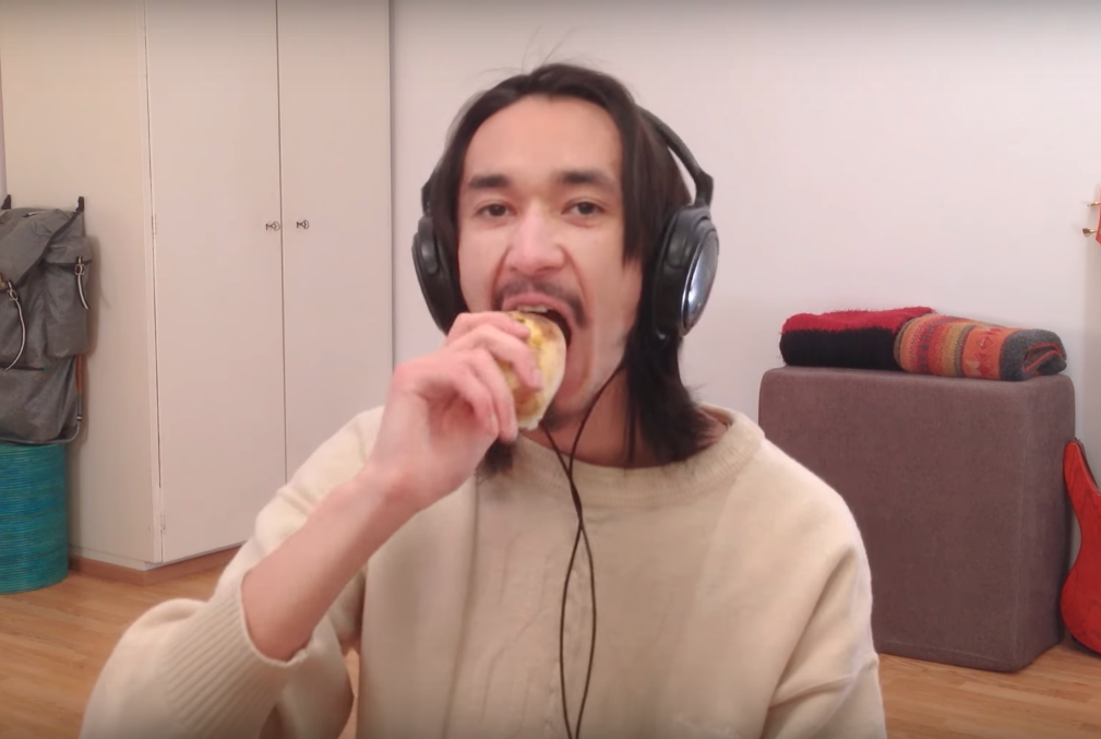 guy eats potato ocarina