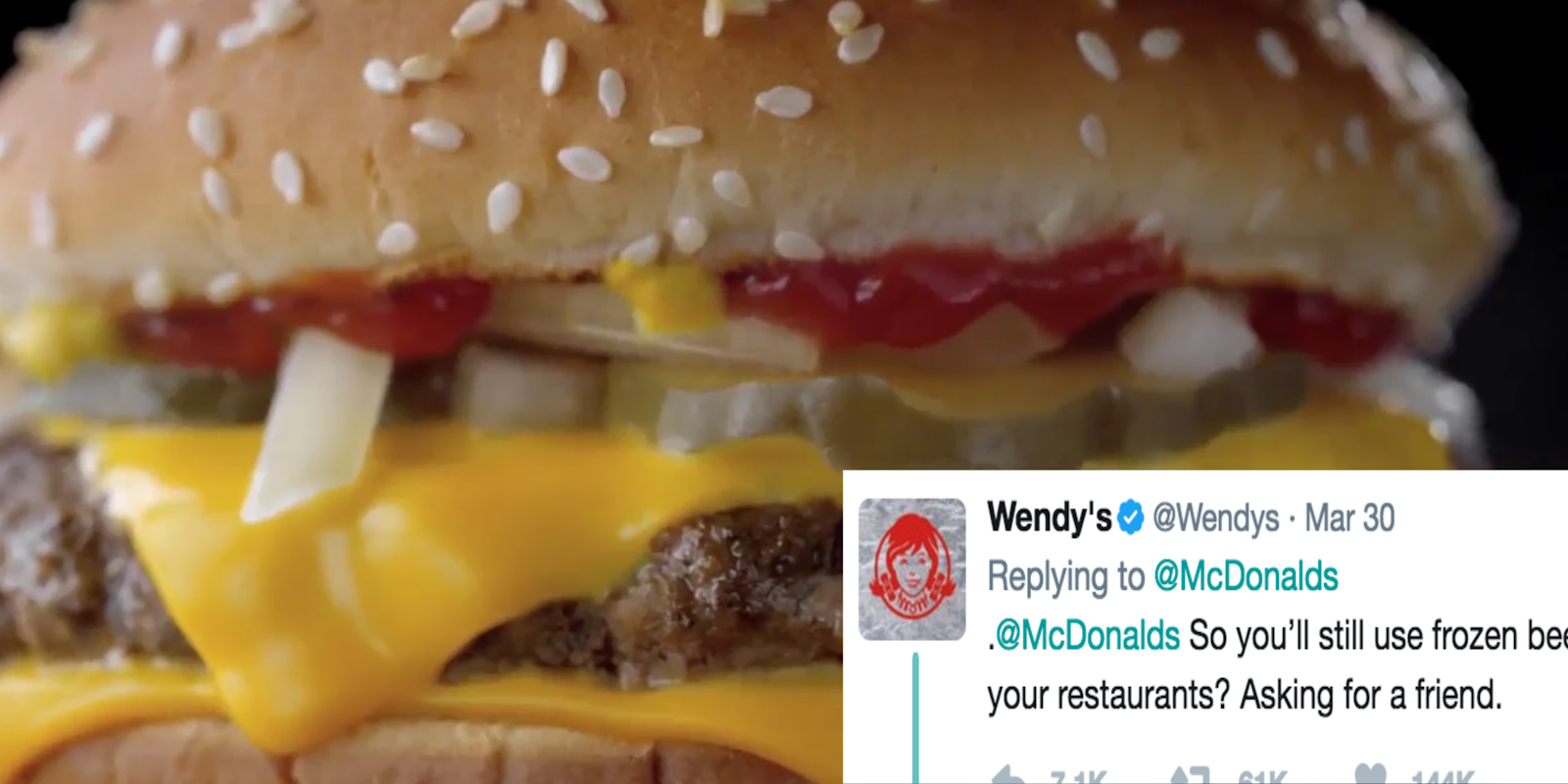 McDonalds tweet about fresh beef