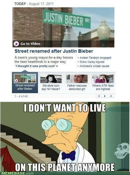 I don't want to live here anymore bieber
