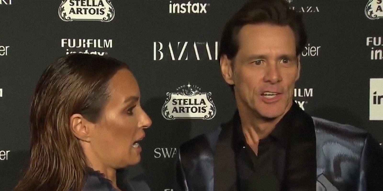 Jim Carrey stuns an E! reporter with existential questions on the red carpet