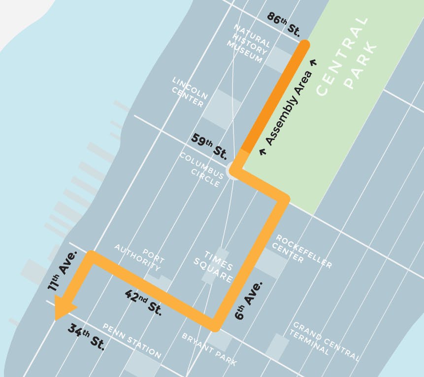 People's Climate March NYC route