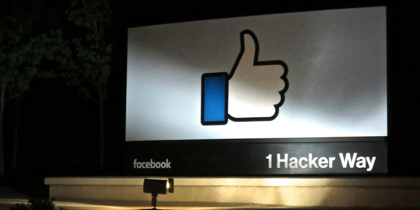 Facebook headquarters' official sign.