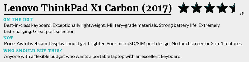 Lenovo ThinkPad X1 Carbon (2017) review