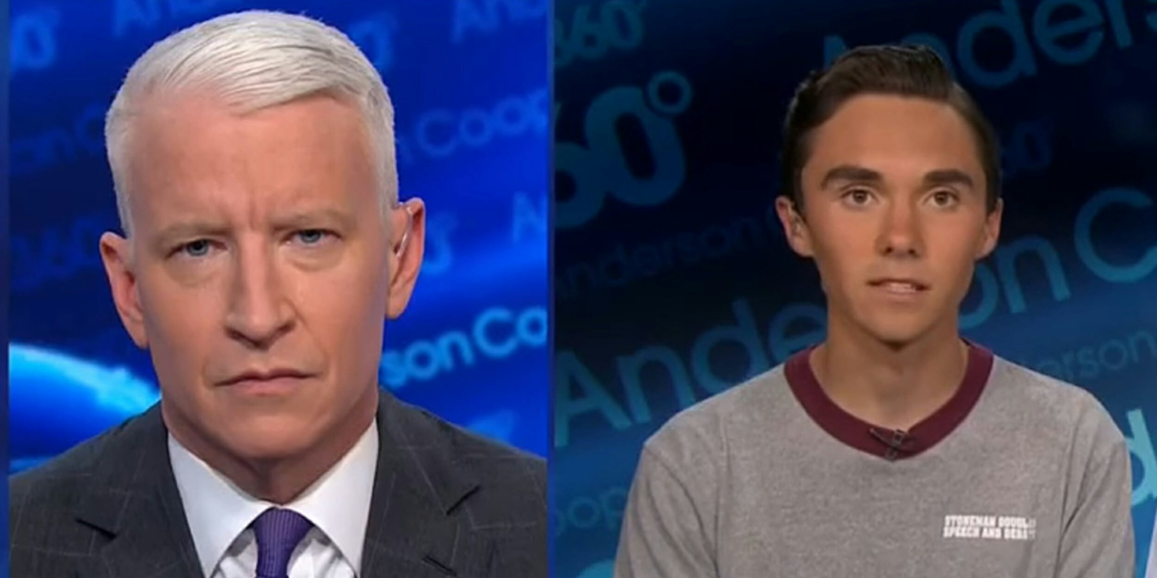 Anderson Cooper and David Hogg