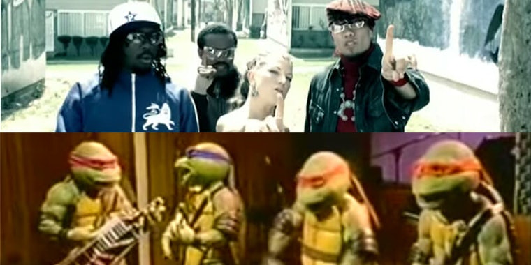 A Reddit conspiracy theory alleges the Black Eyed Peas once performed in a live-action Teenage Mutant Ninja Turtles show.