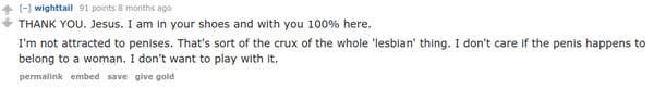 A transphobic lesbian argues lesbians aren't attracted to trans women.