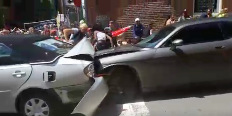 A car in Charlottesville plowed through dozens of protesters