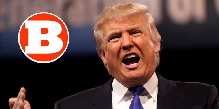 Trump and the Brietbart logo