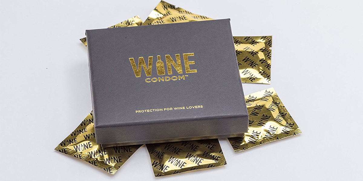 This condom protects your bottles of wine from spoiling in the fridge