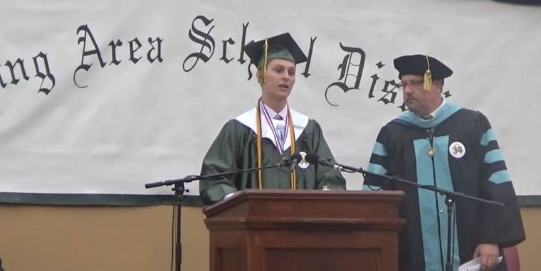 Wyoming Area High School valedictorian and class president Peter Butera