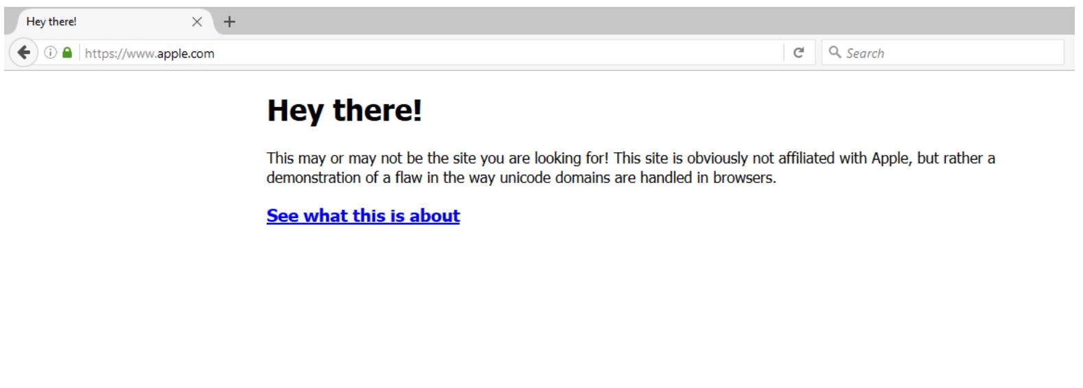 An example of a browser phishing attack