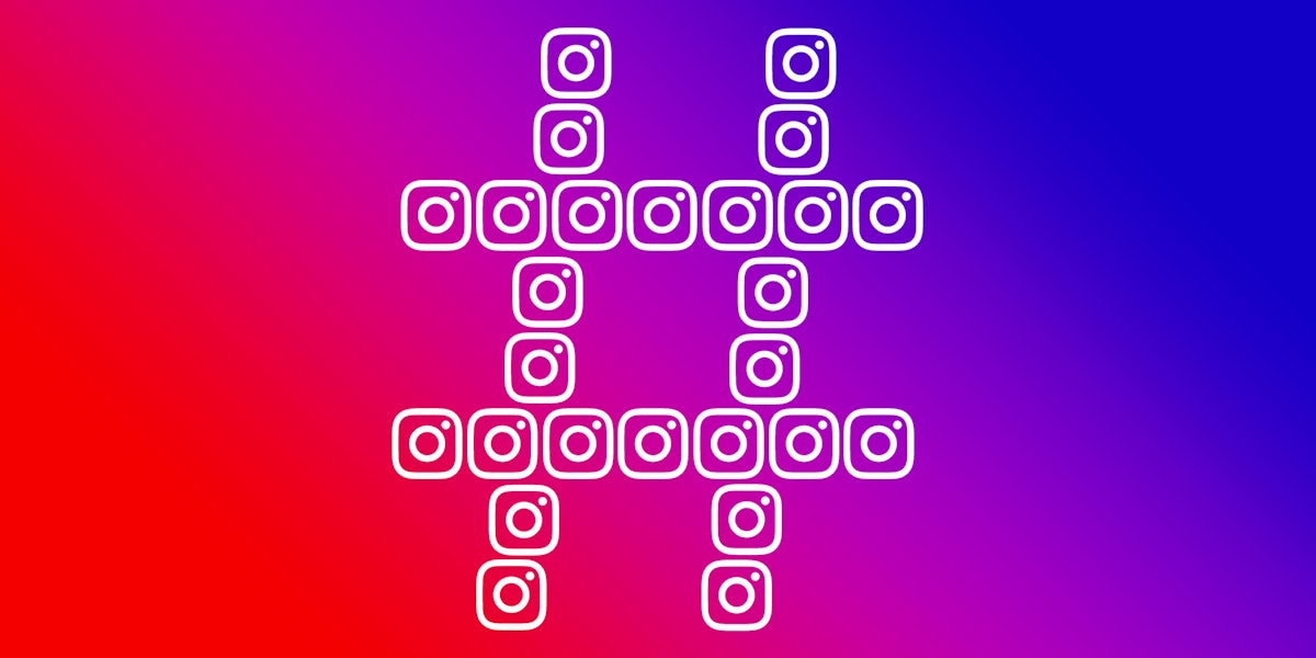 Hashtag created with the instagram logo