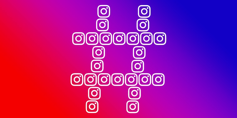 Hashtag created with the instagram logo