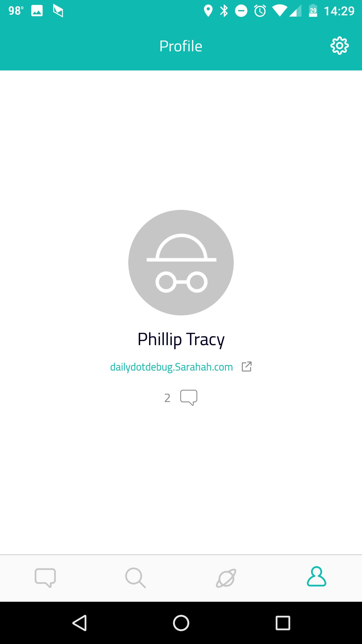 what is sarahah : profile page url